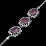 دستبند یاقوت سرخ الماس تراش نقره زنانه طرح دلنواز - Image 4