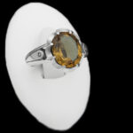 انگشتر الکساندریت الماس تراش نقره مردانه طرح بهامد