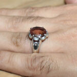 انگشتر الکساندریت الماس تراش نقره مردانه طرح بهامد - Image 4