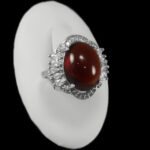 انگشتر گارنت نقره زنانه طرح فاخر پونه - Image 4