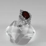 انگشتر گارنت الماس تراش نقره زنانه طرح پارمین - Image 2