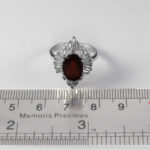 انگشتر گارنت الماس تراش نقره زنانه طرح پارمین - Image 3