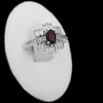 انگشتر گارنت الماس تراش نقره زنانه طرح دامونا