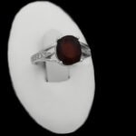 انگشتر گارنت الماس تراش نقره زنانه طرح دانیا