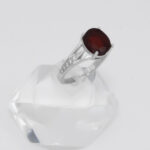 انگشتر گارنت الماس تراش نقره زنانه طرح دانیا - Image 3