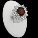 انگشتر گارنت الماس تراش نقره زنانه طرح خضرا - Image 3