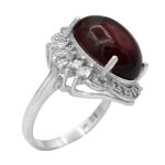 انگشتر گارنت نقره زنانه طرح فاخر پونه