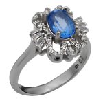 انگشتر توپاز الماس تراش زنانه نقره طرح رامدخت