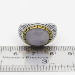 انگشتر عقیق کبود یمنی نقره مردانه طرح دورطلایی شروین - Image 2