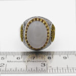 انگشتر عقیق کبود یمنی نقره مردانه طرح دورطلایی آمدم ای شاه - Image 2