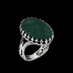 انگشتر عقیق سبز نقره مردانه طرح "امیری حسین و نعم الامیر"