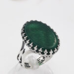 انگشتر عقیق سبز نقره مردانه طرح "امیری حسین و نعم الامیر" - Image 4