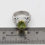 انگشتر زبرجد الماس تراش نقره مردانه دست ساز طرح دورطلایی فاخر دوستار - Image 4