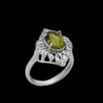 انگشتر زبرجد الماس تراش نقره زنانه طرح دونا - Image 4