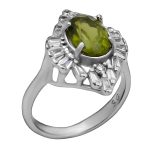 انگشتر زبرجد الماس تراش نقره زنانه طرح دونا