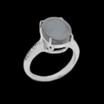 انگشتر حدید صینی نقره زنانه طرح نرگس + حکاکی