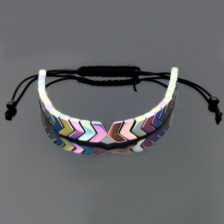 دستبند حدید صینی فانتزی دخترانه و پسرانه طرح فانتزی هفت رنگ جهت