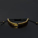 دستبند حدید صینی فانتزی دخترانه و پسرانه طرح فانتزی طلایی جهت