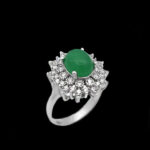 انگشتر یشم نقره زنانه طرح جمانه