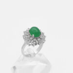 انگشتر یشم نقره زنانه طرح جمانه - Image 3