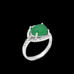 انگشتر یشم نقره زنانه طرح پرین