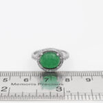 انگشتر یشم نقره زنانه طرح پرین - Image 2