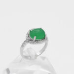 انگشتر یشم نقره زنانه طرح پرین - Image 3