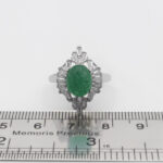 انگشتر یشم نقره زنانه طرح نگین - Image 2