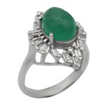 انگشتر یشم نقره زنانه طرح نگین