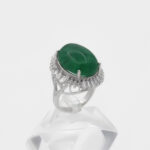 انگشتر یشم نقره زنانه طرح آدینه - Image 3