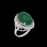 انگشتر یشم نقره زنانه طرح آدینه