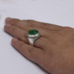 انگشتر یشم نقره دست ساز فاخر مردانه طرح فیلی دورچنگ - Image 2