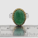 انگشتر یشم نقره مردانه طرح دور طلایی رایمند - Image 3