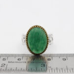 انگشتر یشم نقره مردانه طرح دور طلایی ربیع - Image 3