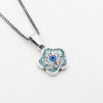 گردنبند فانتزی دخترانه نقره طرح گل - Image 2