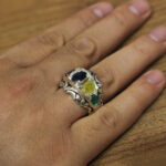 انگشتر چند سنگ نقره مردانه دست ساز طرح فاخر رامسین - Image 2