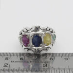 انگشتر چند سنگ نقره مردانه دست ساز طرح فاخر رامسین - Image 3