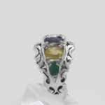 انگشتر چند سنگ نقره مردانه دست ساز طرح فاخر رامسین - Image 5