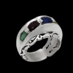 انگشتر چند سنگ نقره دست ساز طرح فاخر نصران