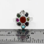 انگشتر چند سنگ نقره زنانه دست ساز طرح یلدا - Image 2