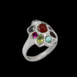 انگشتر چند سنگ نقره زنانه دست ساز طرح سارینا