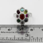 انگشتر چند سنگ نقره زنانه دست ساز طرح سارینا - Image 3