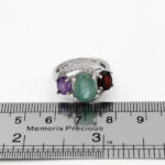 انگشتر چند نگین الماس تراش نقره زنانه طرح دینا - Image 3