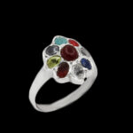 انگشتر چند سنگ نقره زنانه دست ساز طرح مایان + حرز امام جواد (ع) - Image 5