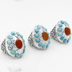 انگشتر چند سنگ نقره مردانه طرح راد - Image 4