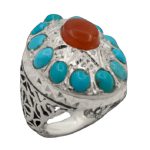 انگشتر چند سنگ نقره مردانه طرح راد