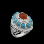 انگشتر چند سنگ نقره مردانه طرح راد - Image 6