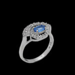 انگشتر توپاز الماس تراش زنانه نقره طرح دیده - Image 4