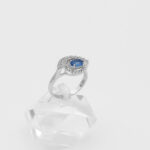 انگشتر توپاز الماس تراش زنانه نقره طرح دیده - Image 3