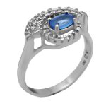 انگشتر توپاز الماس تراش زنانه نقره طرح دیده